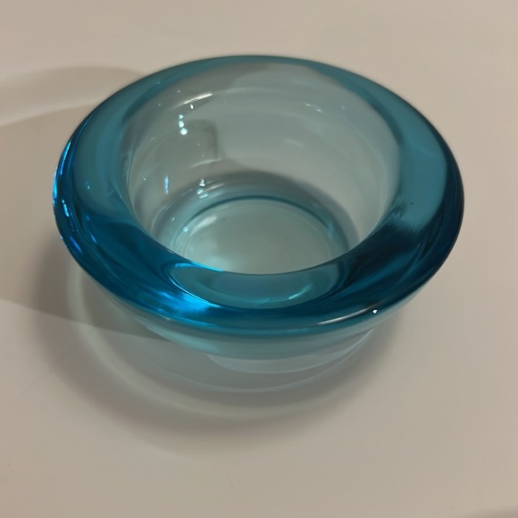 Crate & Barrel Glass Summer Aqua Tea Light Candle Votive Holders - Picture 5 of 6